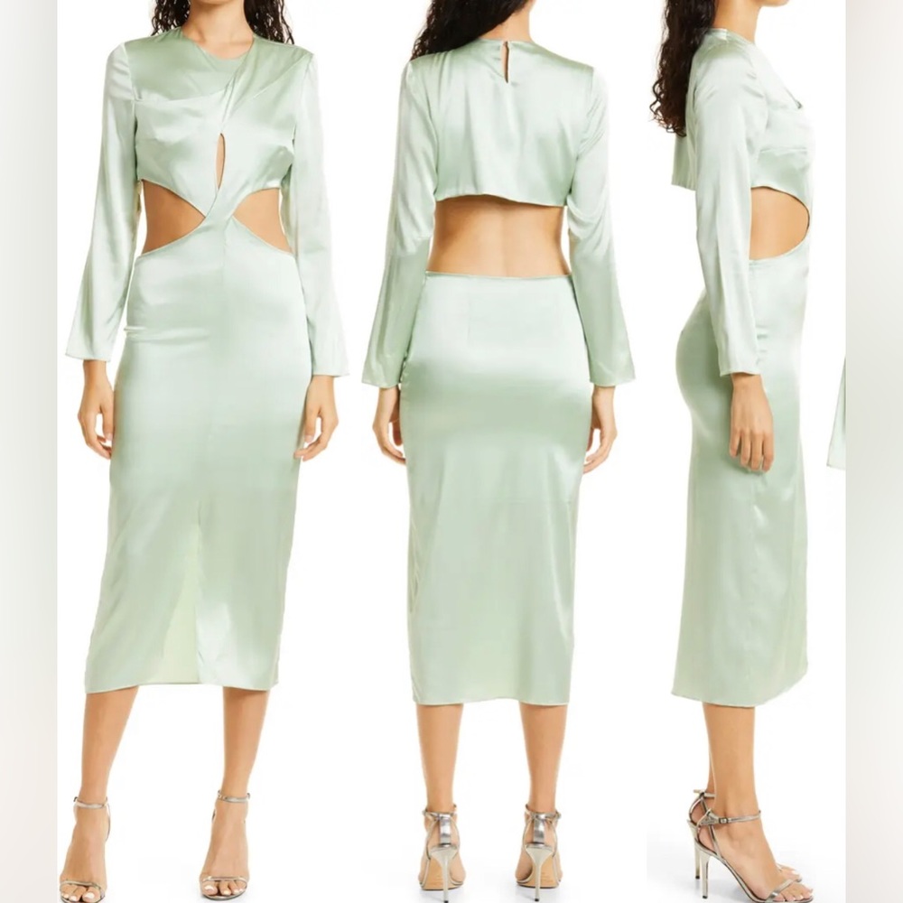 NWT Mother of All Cutout Long Sleeve Stretch Silk Dress- $400 - Picture 1 of 3